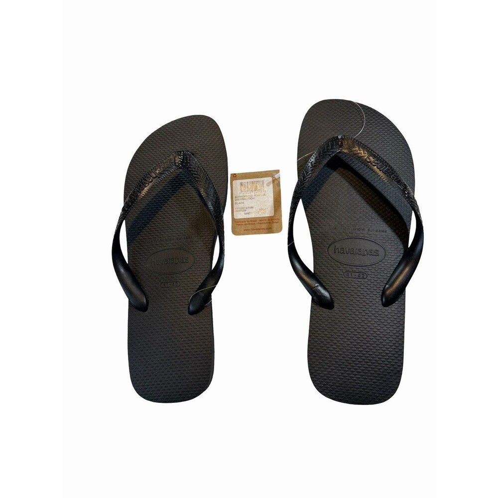 Havaianas Flip Flops Black Sandals Size 11/12 Women (9/10 Men) Classic NEW